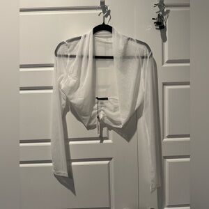 NWT Amelie Beutik Mesh Bolero White Shrug Fairycore Long Sleeve Womens Medium